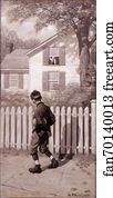 The Magic Foot-ball, 'Tommy appeared at an upstairs window.' (Boy with Mumps)