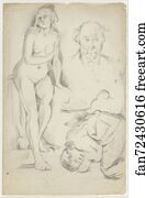 Studies of Three Figures, Including a Self-portrait