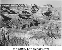Canyon with ravine winding through center, high horizon, "Grand Canyon National Park," Arizona.  Photographs of National Parks and Monuments, compiled 1941 - 1942, documenting the period ca. 1933 - 1942.