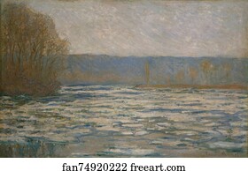 Ice breaking up on the Seine near Bennecourt