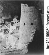 Cliff Palace, Mesa Verde National Park," Colorado. (vertical orientation).  Photographs of National Parks and Monuments, compiled 1941 - 1942, documenting the period ca. 1933 - 1942.