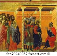 Maestà (back, central panel) Jesus Before Pontius Pilate