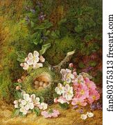 Still Life of Flowers and Bird's Nest