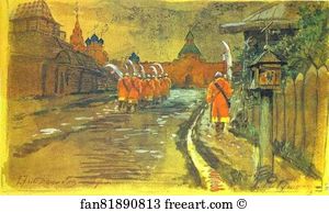 Strelets Patrol at the Ilyinsky Gates in Old Moscow