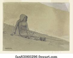 Girl Seated on a Hillside
