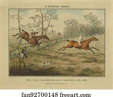 A Steeple Chase.  Plate 5,_ Covering a Strong Bullock fence down for a hundred without any odds on White.
