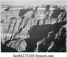 Closer view of cliff formation, "Grand Canyon from North Rim, 1941," Arizona.  Photographs of National Parks and Monuments, compiled 1941 - 1942, documenting the period ca. 1933 - 1942.