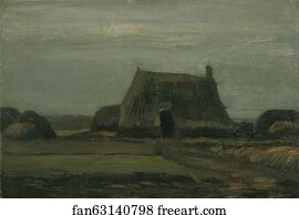 Farming Art Print - Farm With Stacks Of Peat