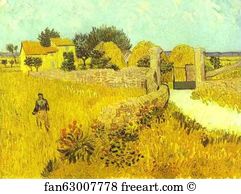 1888 Oil On Canvas The National Gallery Of Art Art Print - Farmhouse In Provence, Arles