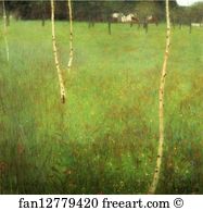 80 X 80 The Österreichische Galerie Belvedere Art Print - Farmhouses With Birch Trees