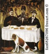 Oil On Oilcloth State Art Museum Of Georgia Art Print - Feast In A Gazebo