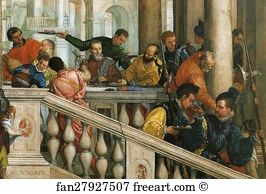 M Art Print - Feast In The House Of Levi. Detail