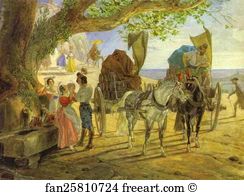 Lead Pencil On Paper The Tretyakov Gallery Art Print - Fete In Albano