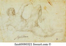 Players Art Print - Figure Study. (The Kicking Player)