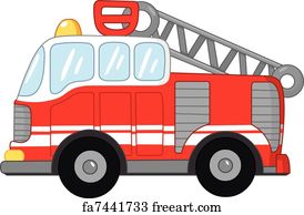 Free art print of Cartoon Fire Truck. Vector Cartoon Fire Truck