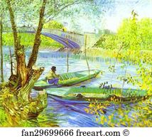 Pont Art Print - Fishing In Spring, Pont De Clichy