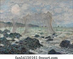 Pourville Art Print - Fishing Nets At Pourville