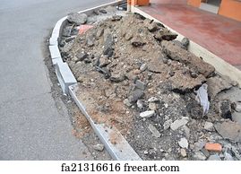 Free art print of Fissures and erosion of the asphalt road by the ...