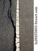 Free art print of Fissures and erosion of the asphalt road by the ...