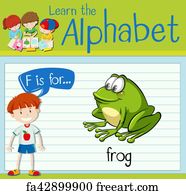 Free art print of Flashcard letter F is for frog. Flashcard letter F is ...