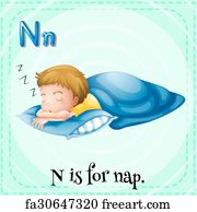 Free Art Print Of Flashcard Letter N Is For Nap Flashcard Letter N Is