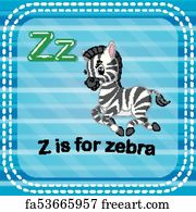 Free art print of Flashcard letter Z is for zebra. Flashcard letter Z ...