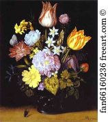 Glass Art Print - Flowers In A Glass Vase