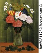 Flower Bouquet Art Print - Flowers In A Vase. / Bouquet De Fleurs