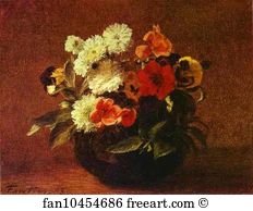 29 Art Print - Flowers In An Earthenware Vase