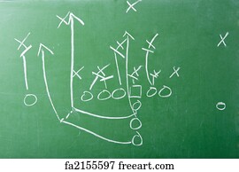 Free art print of Football Play Diagram on Chalkboard. A diagram of an ...