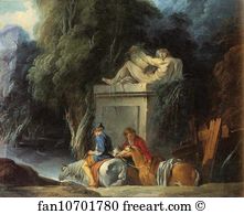 Oil On Canvas 59 X 73 Cm The Hermitage Art Print - Fording