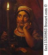 Teller Art Print - Fortune-Teller With A Candle