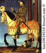 Francois Clouet Art Print - Francis I On Hourseback