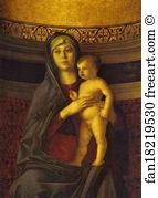 Madonna And Child Detail Art Print - Frari Triptych. Madonna And Child. Detail