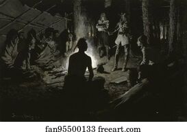 Frederic Art Print - French Explorer's Council With The Indians