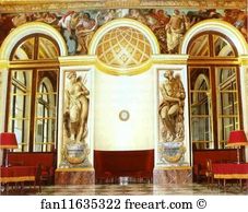 Waxing Art Print - Frescoes On The West Wall