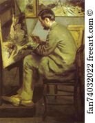 Easel Art Print - Frédéric Bazille At His Easel