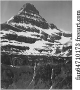 Including Art Print - Full View Of Snow Covered Mountain, Including Area Below Timberline, "in Glacier National Park, " Montana. (Vertical Orientation). Photographs Of National Parks And Monuments, Compiled 1941 - 1942, Documenting The Period Ca. 1933 - 1942.