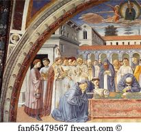 Funeral Art Print - Funeral Of St. Augustine. Detail
