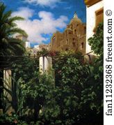 Garden Of An Inn Art Print - Garden Of An Inn, Capri. Detail