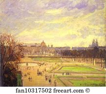 1900 Oil On Canvas The Hermitage Art Print - Gardens Of Tuileries (Jardin Des Tuileries)