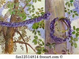 Garlands Art Print - Garlands Of Cornflowers