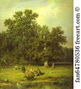 1870 Oil On Canvas The Russian Museum Art Print - Gathering Mushrooms