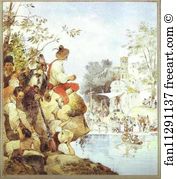 Grigory Gagarin Art Print - Genre Scene