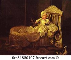 Upton House Art Print - Gerard Anne Edwards In His Cradle