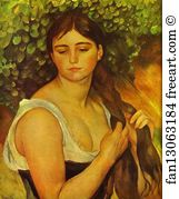 Suzanne Art Print - Girl Braiding Her Hair (Suzanne Valadon)