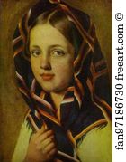 1830s Oil On Canvas The Russian Museum Art Print - Girl In A Kerchief