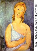 Chemise Art Print - Girl In A White Chemise