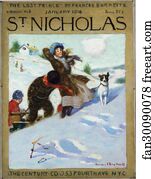 Dogs Art Print - Girl In Snow With Dog
