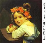 Wreath Art Print - Girl Wearing The Poppy Wreath